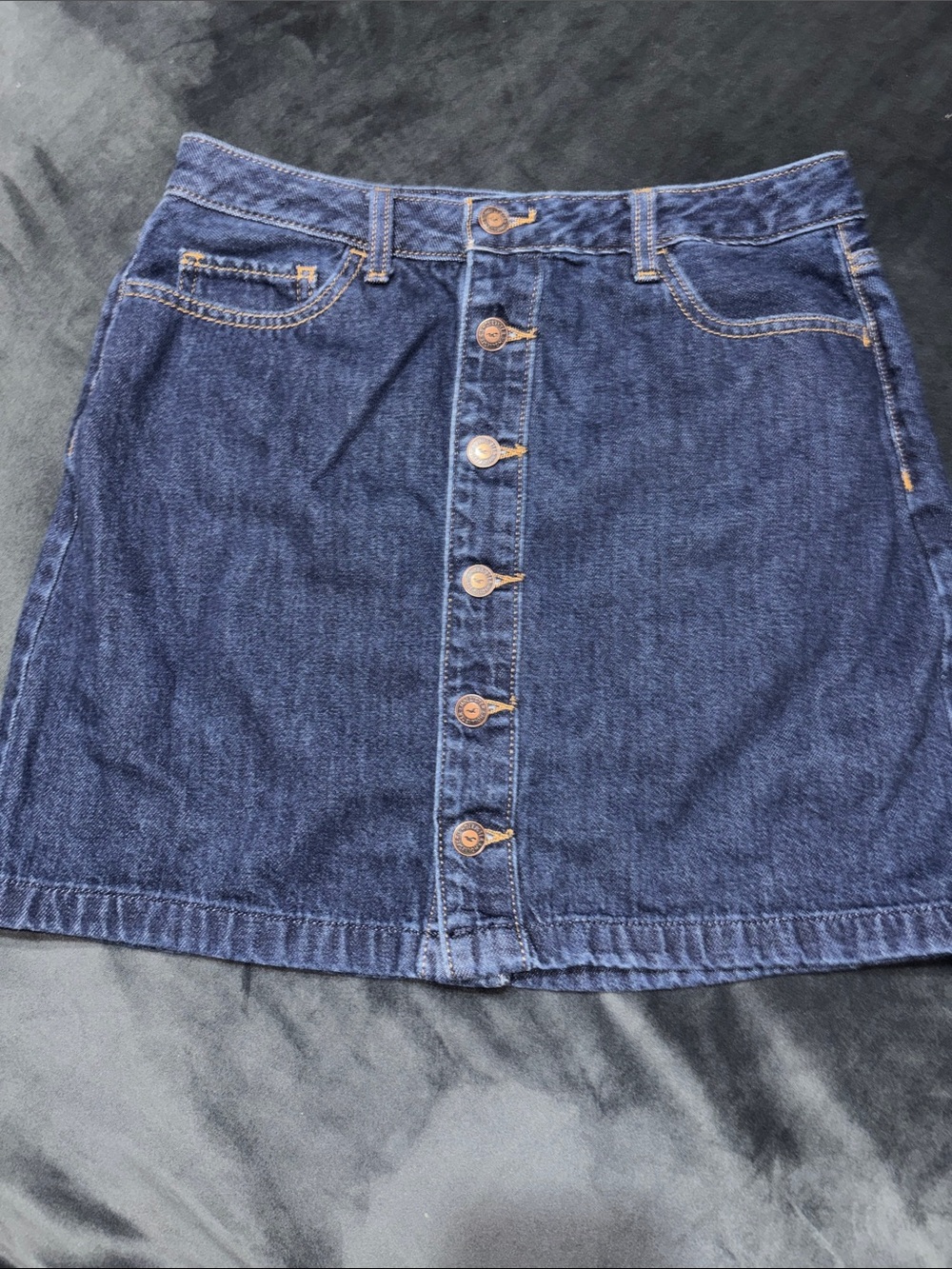 Hollister Ultra High Rise Button-Front Denim Skirt - Size 11 - Dark Wash